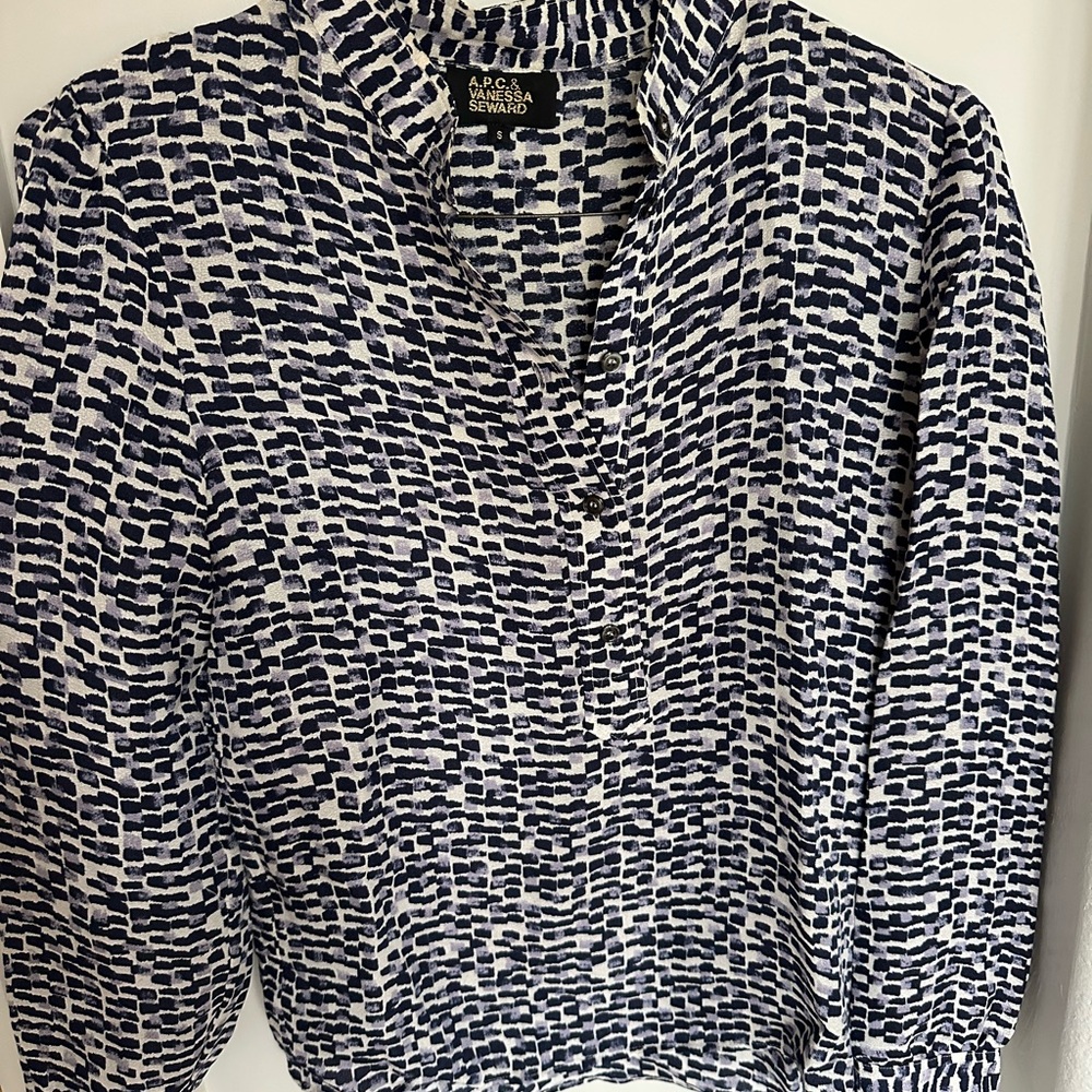 A.P.C. X Vanessa Seward Silk Blouse, size S
